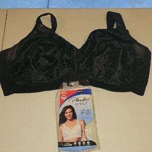 Playtex 18 Hr Womens Sz 52C 4 Way Support Bra. Black Floral. New In Package